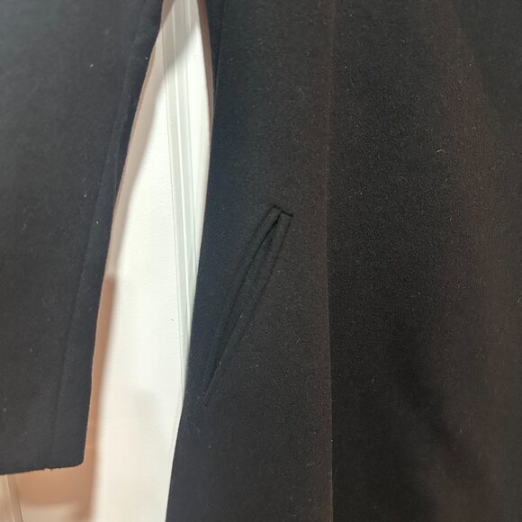 DKNY Elegant Black Wool Cashmere Blend Maxi Coat, Size 14 - Picture 10 of 16